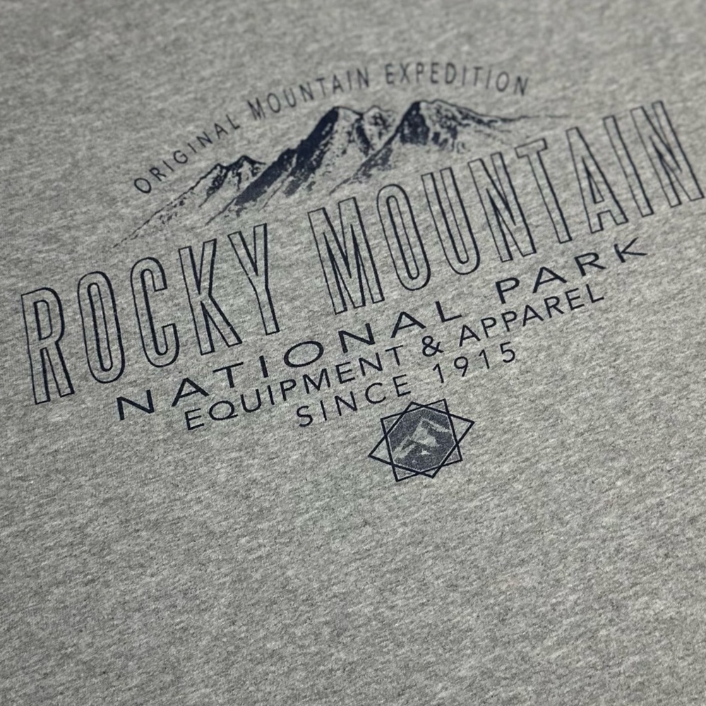 Rocky Mountain National Park RMNP Colorado Graphic Short Sleeve Tee Gray - Picture 3 of 6